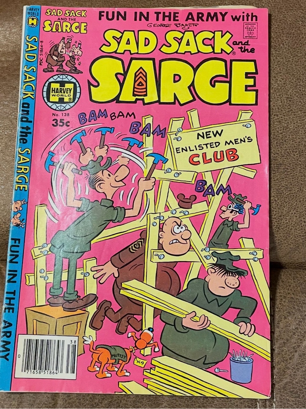 Source Unknown Sad Sack and the Sarge Pink Comic Book